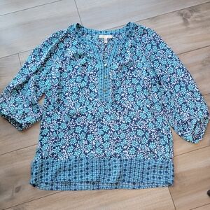 Floral Blue Women's Top